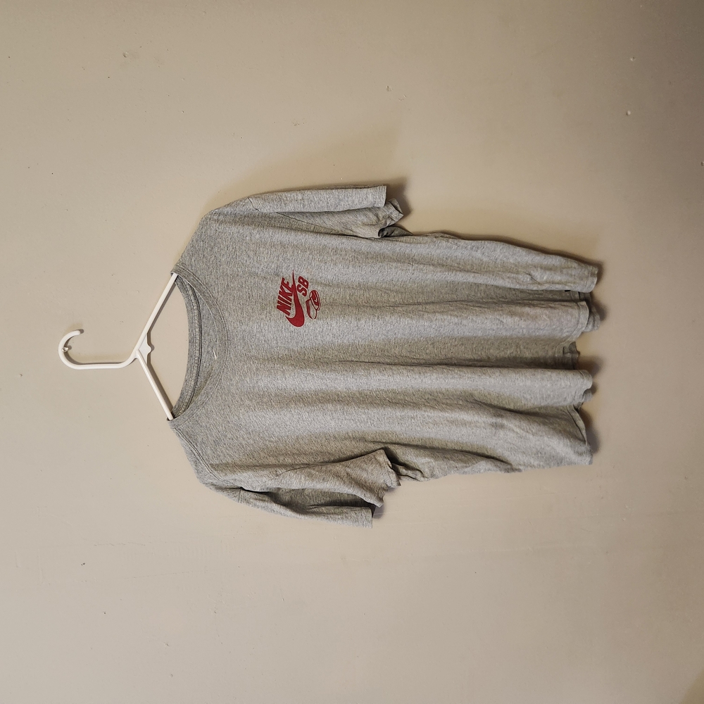 Nike Gray T-Shirt with Red Logo